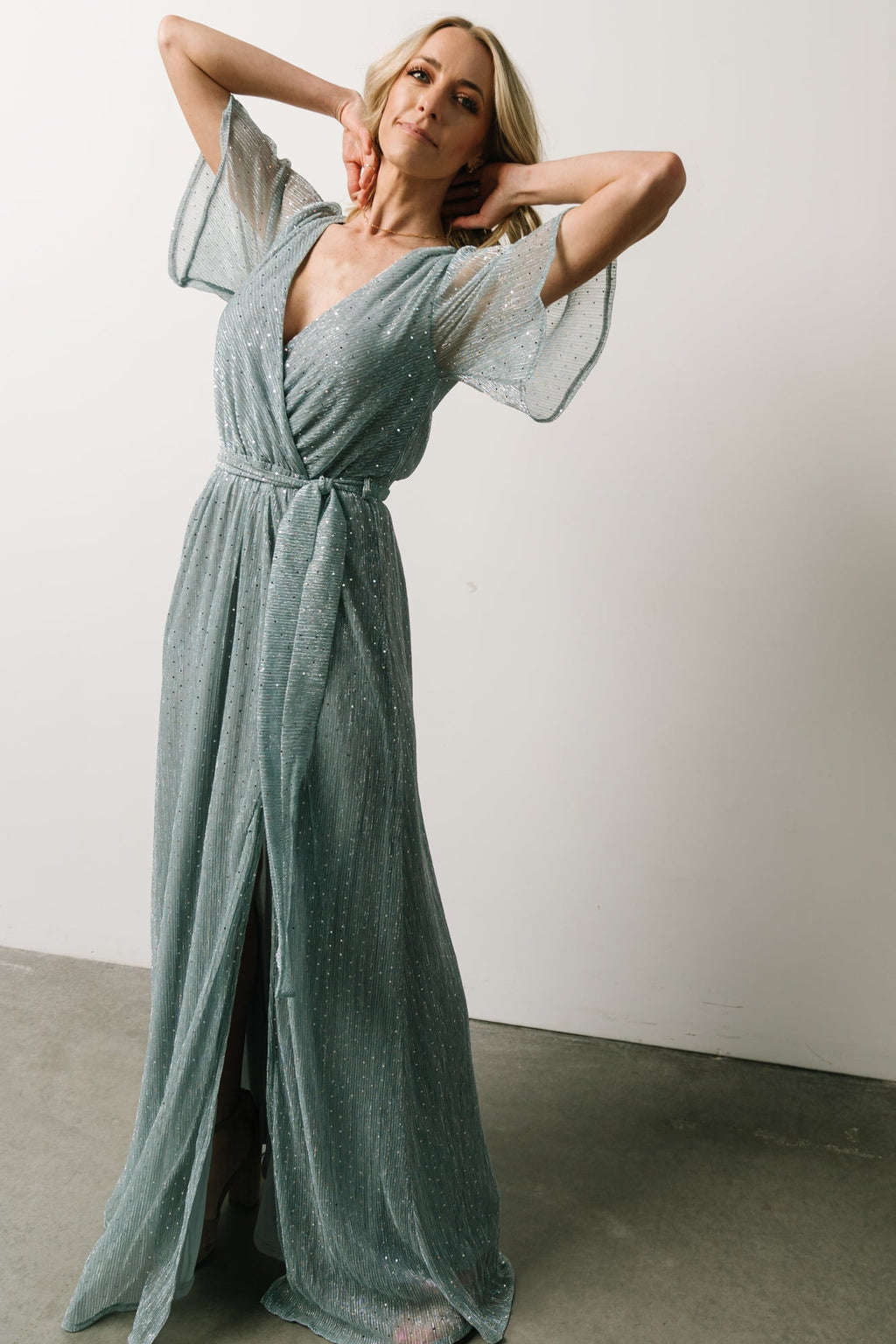 Grace Sparkle Gown | Dusty Blue