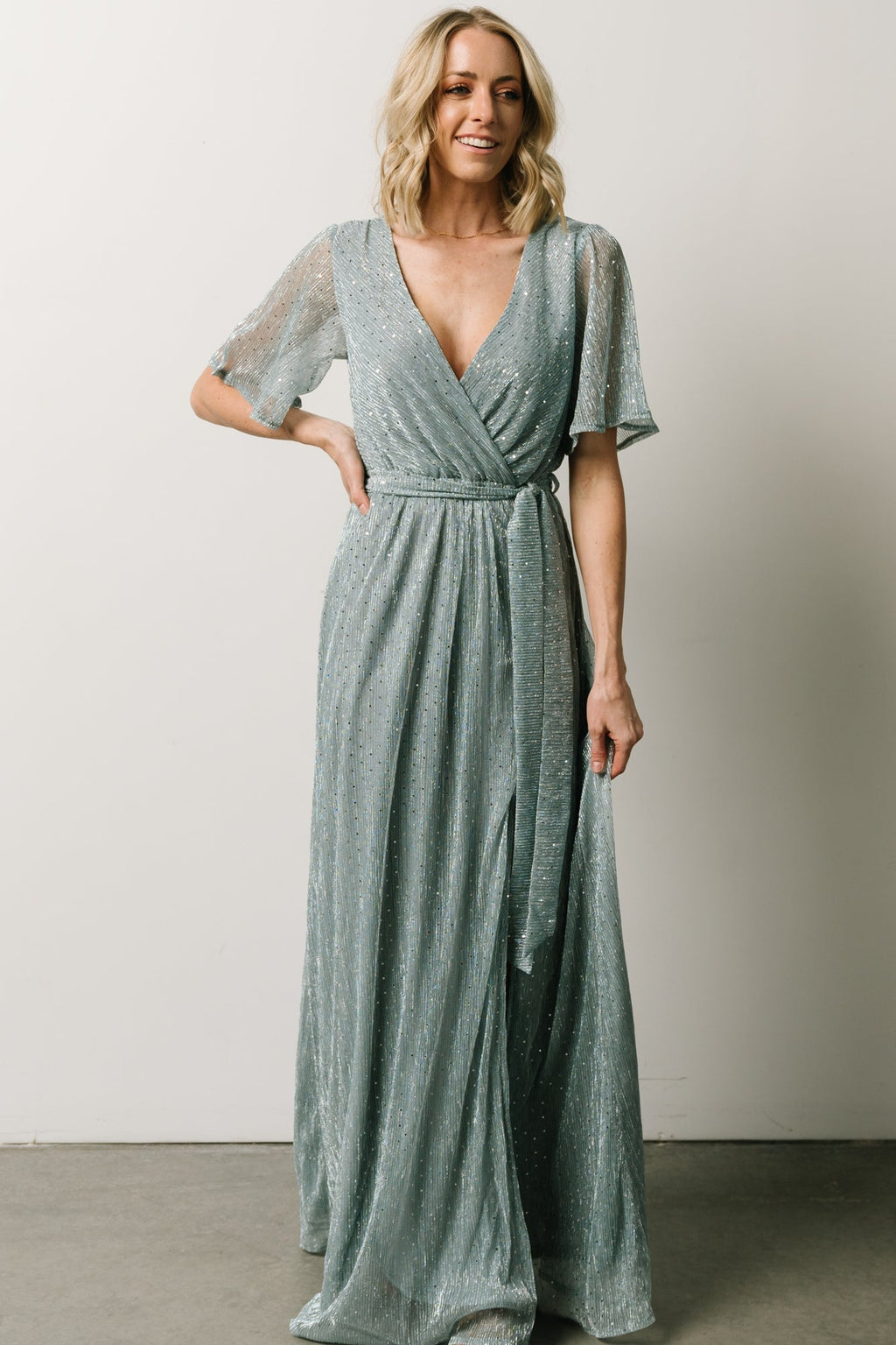 Grace Sparkle Gown | Dusty Blue