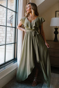 Katya Ruffle Maxi Dress | Dusty Olive