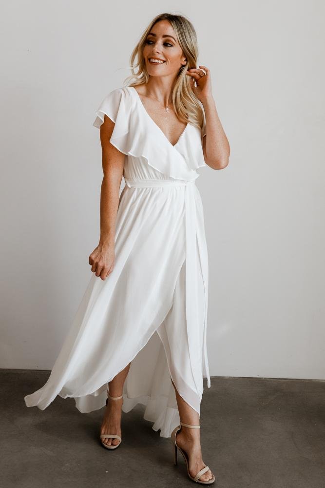 Katya Ruffle Maxi Dress | White
